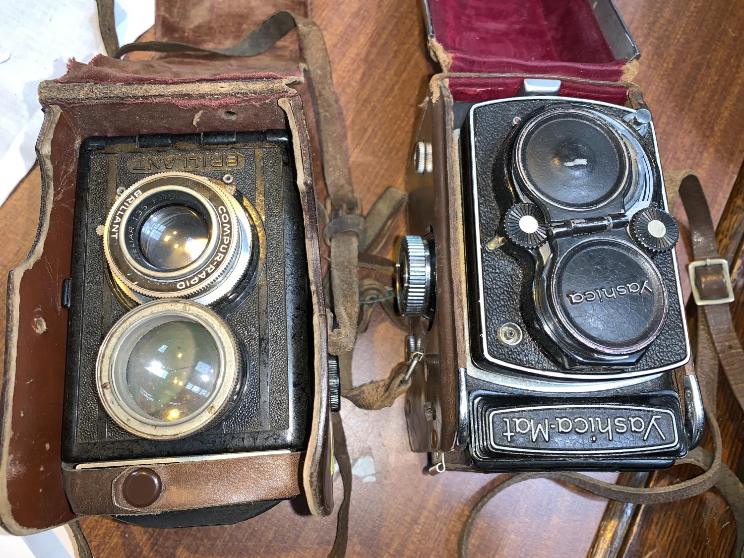 a YASHICA-MAT TLR camera in leather case with accessories and another similar camera - Image 2 of 2