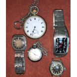 An Insigol gents wrist watch, a vintage pocket watch etc