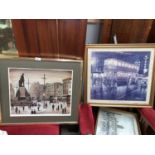 Two signed limited edition prints after Delaney; 2 Lowry prints