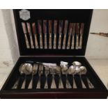 A modern canteen of silver plated kings pattern cutlery by Butler KiteMark, in fitted box