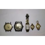 A gents Tissot mid century Seastar, stainless steel case; a Swiss Marcel wristwatch; a ladies