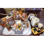 5 Ringtons Ltd Edition novelty teapots & a QEII 50th anniversary teapot; a tea caddy