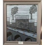 Garsk Kellett: "Stockport", Northern scene, oil on board, 29 x 24 cm, framed