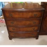 A reproduction mahogany 4 height chest of drawers