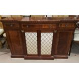 A Regency style inlaid mahogany side cabinet