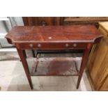 An Edwardian style inlaid side table with drawers and undershelf