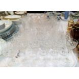 A large selection of cut drinking glasses