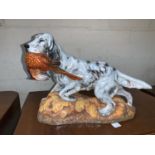 Royal Doulton dog with pheasant HN2529 L 28cm (very slight chip to wing)