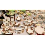 A comprehensive selection of Royal Albert Old Country Roses china, including tea and coffee sets,