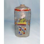 An Antique Venetian style glass vase with hand coloured enamels, height 14 cm