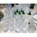 A selection of cut drinking glasses