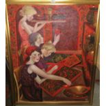 Inna Alexeyevna SHIROKOVA: Russian lacquer work artists painting, oil on canvas, signed and dated