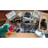 A selection of costume jeweller; jewellery supplies; boxes; hairbands and clips (as new)