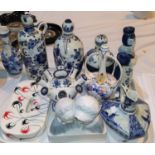 A selection of decorative Delft china; other continental wares