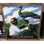 A large enamel pub sign 'Little Peacock'