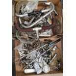 A selection of vintage bike parts