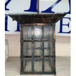 An early 20th century anodised metal hall lantern