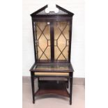 A late 19th century mahogany full height display/bijouterie cabinet in the Chippendale style with