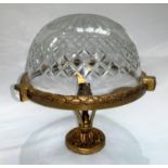 An early 20th century ormolu ceiling light fitting in the neoclassical style, with hemispherical cut