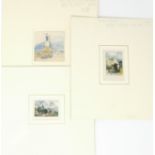 A. Glennie: miniature capriccio "Opposite Ponte Rotto", 7.4 x 7.2 cm; 2 other similar