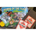 A boxed Palitoy horse jumping toy and others similar