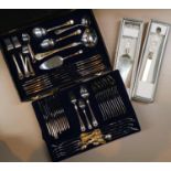 An Amefa deluxe canteen of cutlery, stainless steel and gilt, in fitted attaché case