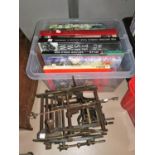 A factory / turret clock movement; a selection of books on WWII