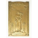 An Art Nouveau bronze plaque Horticultural Prize by Toogood and Sons, unsigned, 29 x 17 cm