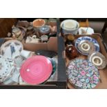 A selection of decorative china; a cloisonné bowl; 2 conch shells