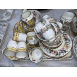 A Clifton china part tea service, yellow floral pattern, 20 pieces approx; a Paragon "Country