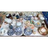 A selection of decorative and miniature china and glass including 2 Victorian glass paperweights /