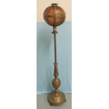 A middle eastern style brass standard lamp, 160 cm