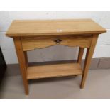 A modern light oak 2 tier hall/side table