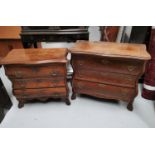 A matched small pair of oak chests of drawers