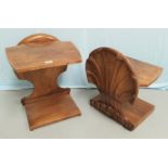 A pair of interlocking 2 height occasional tables with scallop shell carving
