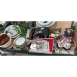 A selection of encrusted and decorative china, teaware including Royal Doulton, Royal Albert etc;