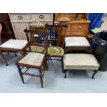 2 Edwardian bedroom chairs etc