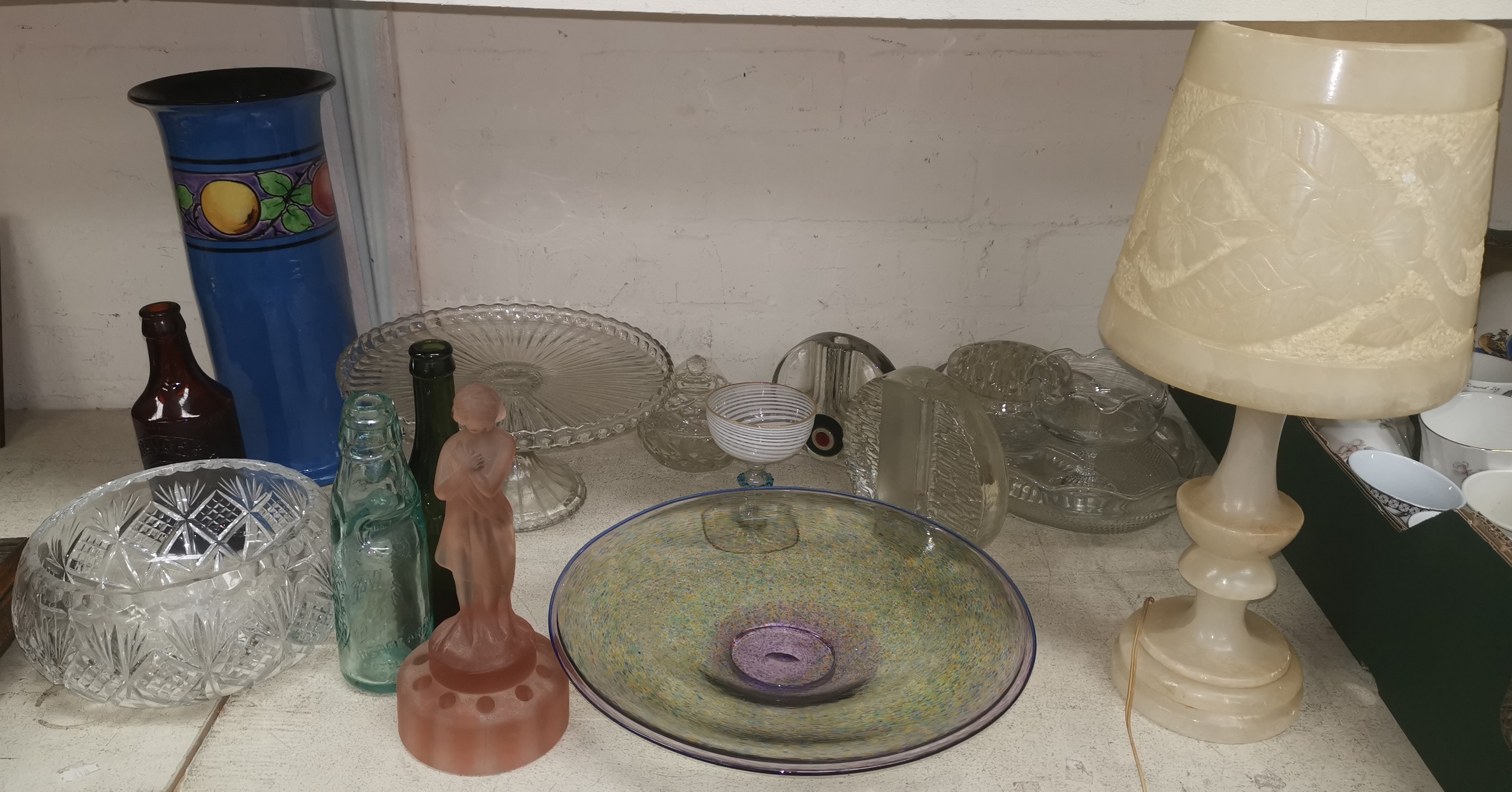 An alabaster table lamp; decorative china and glass; etc. - Image 2 of 2