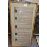 An 18th/19th century indenture, handwritten, framed; a similar piece dated 1870; a collection of