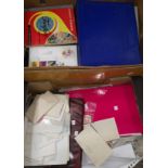 A selection of stamp albums, loose leaf folders, First day covers etc