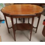 An Edwardian shaped oval inlaid mahogany occasional table