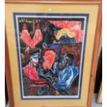 Michael Rothenstein: 'Saloon', artist signed print, framed and glazed
