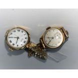 A gold cased lady's watch and another