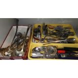 A quantity of EPNS and other cutlery, various cutlery boxes etc