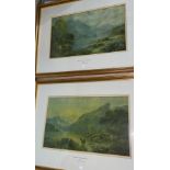 A pair of prints after H G Percy; a print after Russell Flint, framed and glazed