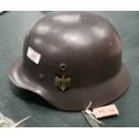 A WWII style German helmet