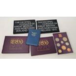 Three 1970 proof sets, two 1971 decimal coinage of Britain sets, a Britain's first decimal coin set