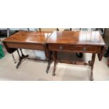 Two mahogany reproduction dwarf sofa tables