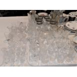 A selection of cut drinking glasses and glassware; Edinburgh Crystal; etc.