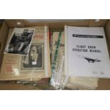 A Concord "Flight crew operating manual" and other ephemera etc